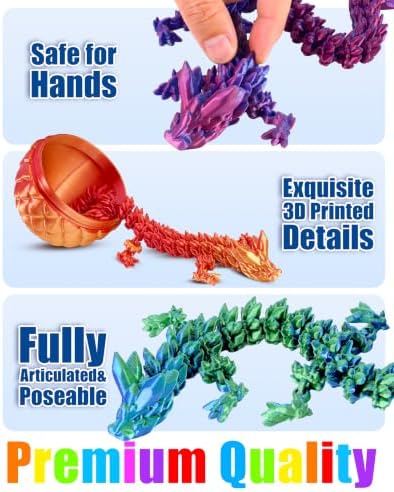 12pcs 3D Printed Dragon Eggs, Articulated Fantasy Fidget Toys