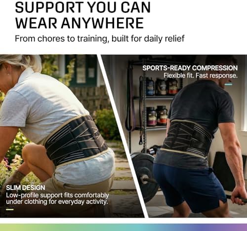 Modvel Back Brace for Lower Back Pain Women and Men – Lumbar Support Belt for Sciatica, Herniated Disc, Muscle Strain – Adjustable Breathable Work Brace with 6 Stays – Support for Posture