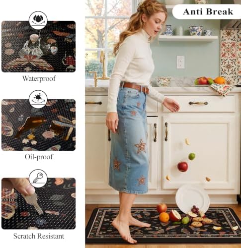 LEEVAN Anti Fatigue Kitchen Mats for Floor, Cushioned Kitchen Mat Set 2PCS