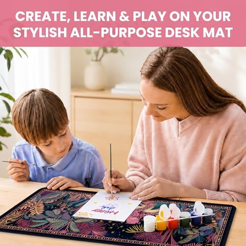 Aesthetic Desk Mat, Cute Midnight Jungle Desk Pad Protector for Work & Decor, 31.5" x 11.8", Pretty Non-Slip Extended Mouse Pad for Office or Home