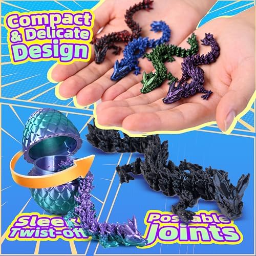 24pcs 3D Printed Dragon Eggs, Articulated Fidget Toys