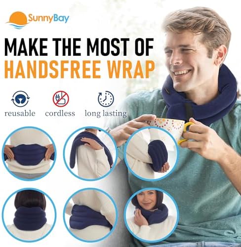 SunnyBay Hands-Free Heating Pad, Neck and Shoulder, XL 30 inch, Navy