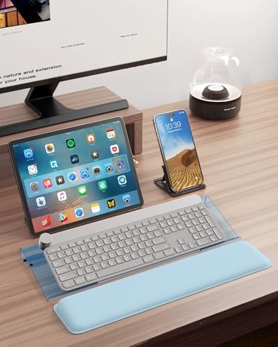 Adjustable Computer Keyboard Stand for Desktop, Keyboard Wrist Rest(Blue)