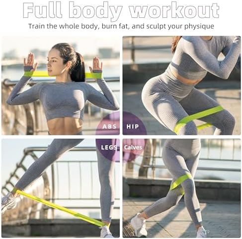 Resistance Loop Exercise Bands, Resistance Bands Exercise Bands for Home Fitness, Stretching, Strength Training, Physical Therapy,Elastic Workout Bands for Women Men Kids, Set of 5
