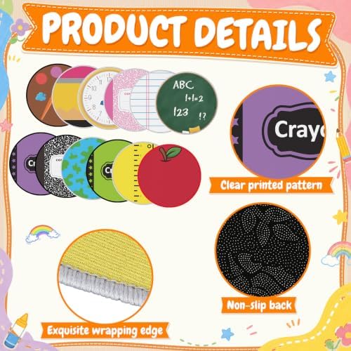 Marsui 12 Pcs Kids Carpet Circle Seats for Class 16" Round Classroom Rug