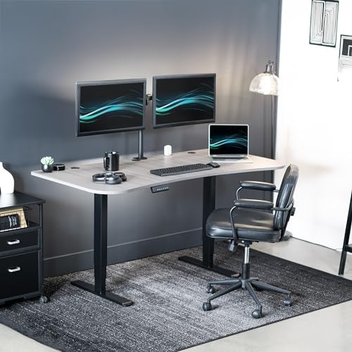 VIVO Dark Gray 63 x 32 in Standing Desk, DESK-KIT-2B1G