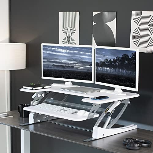 VIVO White 36 in Standing Desk Converter, DESK-V000VW