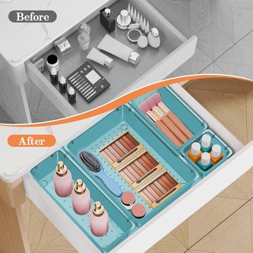 SpaceHacks 25 PCS Plastic Drawer Organizer, 4-Size Versatile Organizer Trays & storage Bins