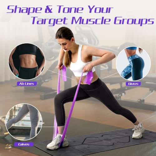 5 Pcs Resistance Bands for Working Out, Latex Free, Physical Therapy Bands, Exercise Bands Set for Stretching, Suitable for Rehab, Yoga,Pilates, Home Gym