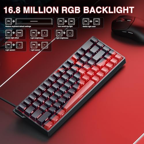 AULA WIN68 HE MAX - Hall Effect Gaming Keyboard with Magnetic Switch, Adjustable Actuation Fast Trigger Mode, 8KHz Polling Rate, RGB Backlit Wired Mechanical Gaming Keyboard 60 Percent Compact Design