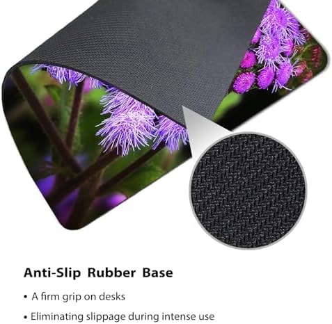 9.5x7.9 Inch Office/Gaming Mouse Pad, A Blue Morpho Butterfly on Purple Flowers Blooms Cute Anti-Slip Mat for Desk