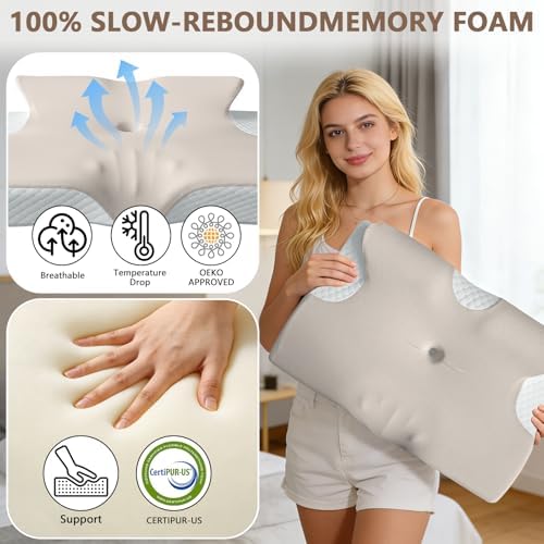 Memory Foam Pillows, Cervical Pillow for Neck & Shoulder Pain Relief