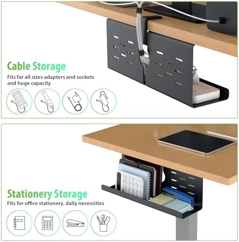 KEEGH 16 in Under Desk Cable Management Tray, Capacity Cable Tary, 3 Pack