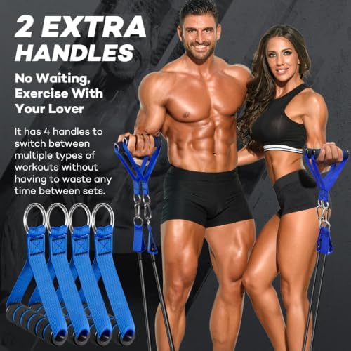 NITEEN 310lbs/390lbs Heavy Resistance Bands with Handles for Working Out