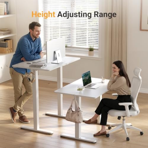 YDN 40 x 24 Inch White Electric Standing Desk
