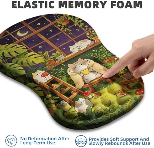 Ergonomic Mouse Pad with Wrist Rest, Memory Foam Wrist Support,Massage Bump