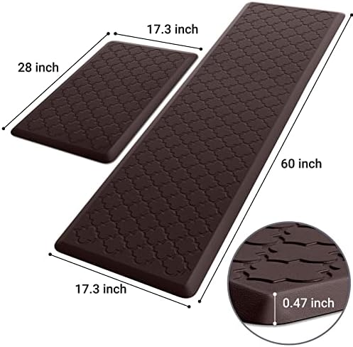 Kitchen Mat 2 PCS Cushioned Anti-Fatigue Floor Mat Standing Mat for Kitchen