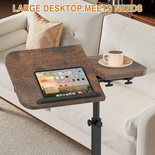 Portable Rolling Over Bed Laptop Desk, Adjustable Height and Tilt for Home