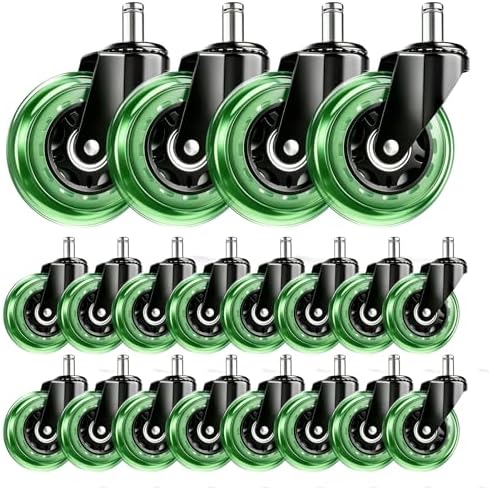 3 Inch Office Chair Wheels, Set of 20 (Green)