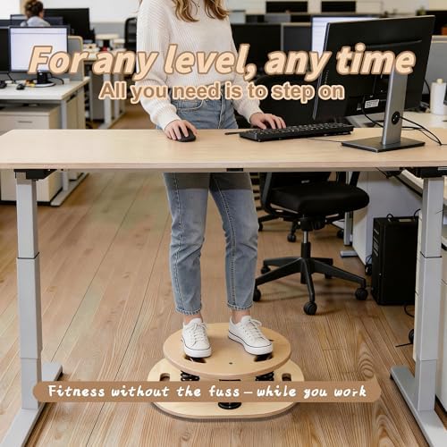 Wooden Balance Board – 400 lbs Capacity 360° Dynamic Spring Rebound Wobble Board Exercise Equipment Balance Trainer for Adults Kids Core Strengthening Standing Desk Physical Therapy Surf Training Home Workout