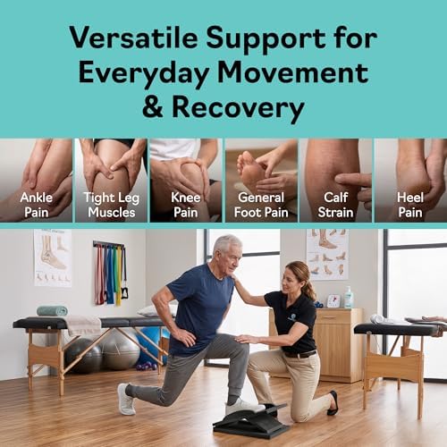 Slant Boards for Exercise, Wooden Slant Board, Calf Stretch Board with 7 Incline Angles, Velour Board, Balance Board & Calf Stretcher, Portable Incline Board for Physical Therapy, Ankle Mobility, Heel & Knees