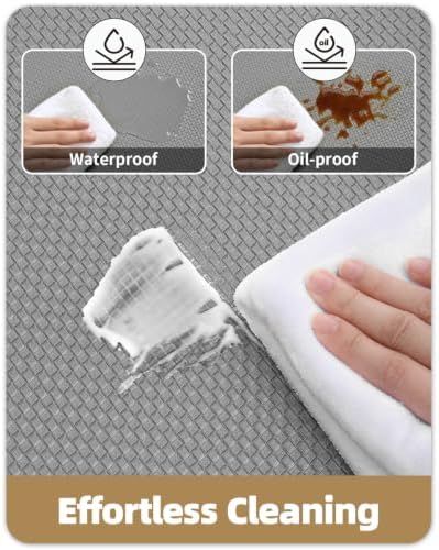 Color&Geometry Kitchen Mat for Floor 17x59+17x59 Anti Fatigue 2PCs, Grey