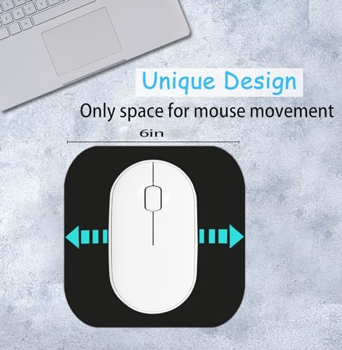 Mini Mouse Pad, 6x6 Inches, Waterproof Non-Slip Rubber Base, for Laptop, Keyboard Tray, Wireless Mouse, Home, Office, Travel (Black)