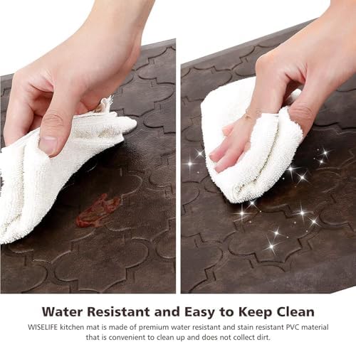 WISELIFE Kitchen Mat Cushioned Anti Fatigue Floor Mat, 20"x39", Brown