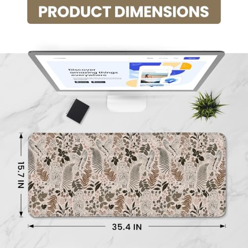Aesthetic Desk Mat, Cute Magical Forest Desk Pad Protector for Work & Decor, 35.4" x 15.7", Pretty Non-Slip Extended Mouse Pad for Office or Home