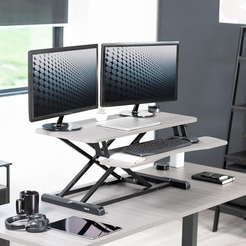 VIVO Dark Gray 36 in Standing Desk Converter, DESK-V036KG