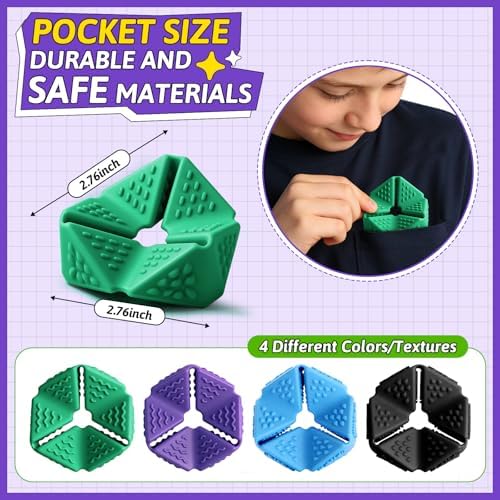 4PCS Sensory Flip Cube Fidget Toys, Quiet Fidget Toy for Kids & Adults