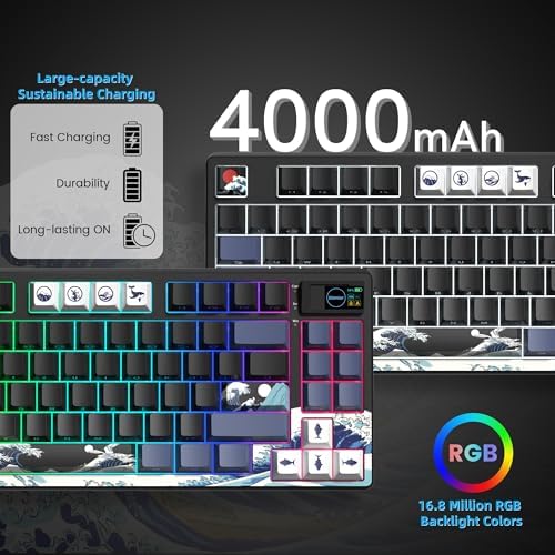 Womier 75% Wireless Mechanical Keyboard with Color Multimedia Screen