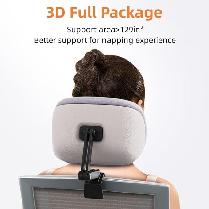 Memory Foam Headrest Attachment for Office Chair, Attachable Chair Head Rest, Desk Chair Neck Support, Elastic Sponge Head Pillow Adjustable Height and Angle (Upgraded Version(Black))