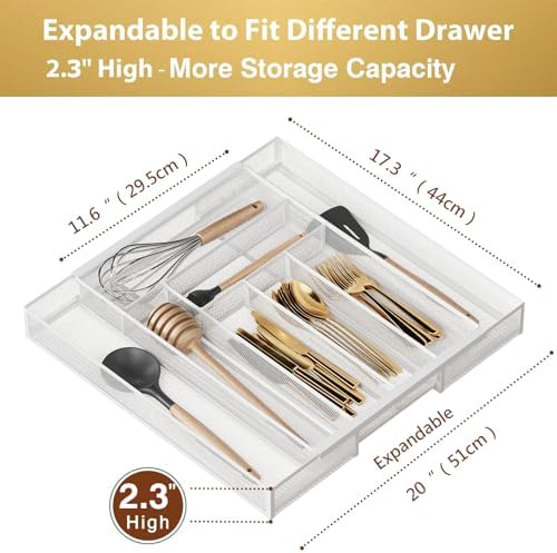 Sedegn Expandable Kitchen Utensil Organizer - 11.6" to 20" Adjustable