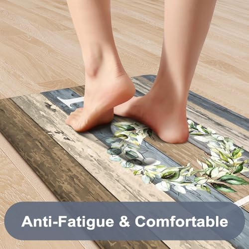 KIMODE Anti Fatigue Mats for Kitchen Floor Comfort Cushioned Rugs Sets of 2