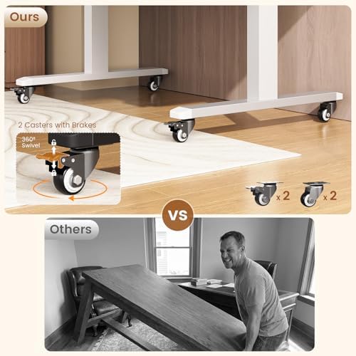 SEDETA 47 x 24 Inches Electric Standing Desk, 180° Tiltable Mobile Rising