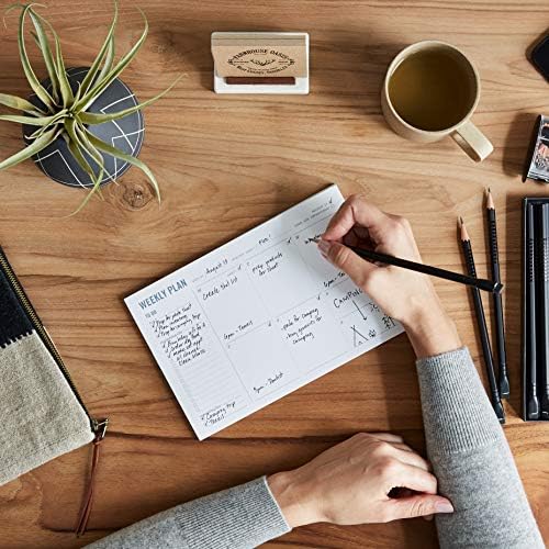 Weekly Planner Pad - Undated 6x9" Weekly To-Do List Notepad with Calendar and Task List, Perfect Desk Organizer for School & Work | 50 Tear Off Sheets (Pack of 2)