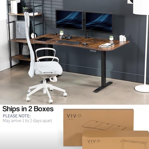 VIVO Rustic Vintage Brown 60 x 24 in Standing Desk, DESK-KIT-E2B1N