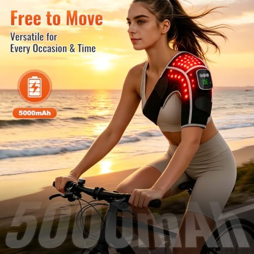 Cordless Red Light Therapy for Shoulder & Knee with Vibration Massage&Heat