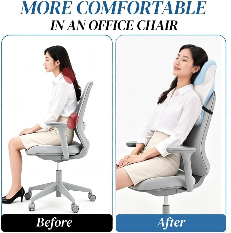 Office Chair Headrest Attachment, Neck Support for Office Chair (Grey)