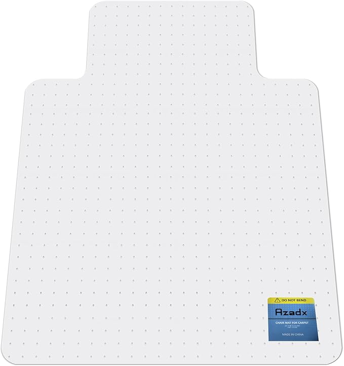 Azadx Heavy Duty Office Chair Mat for Carpet 36" x 48" with Lip Hard Material Chair Mat for Carpeted Floor Non-Slip Carpet Protector for Home Easy Glide Desk Floor Mat for Office Chair on Carpets