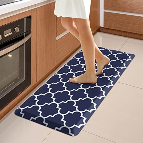 WISELIFE Anti Fatigue Mats for Kitchen Floor, 17.3" x 39", 4/5 Inch, Blue