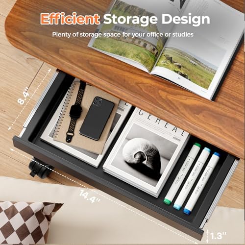 28" Mobile Standing Desk with Drawer, Portable Laptop Desk