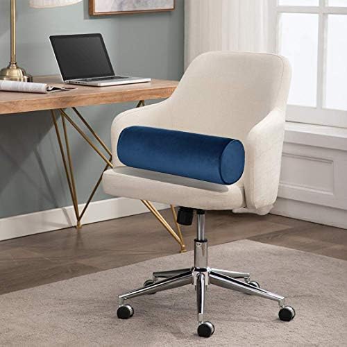Tinbolunce Memory Foam Roll Pillow for Knee/Leg/Neck - Full Moon Bolster/Round Cylinder Pillow for Sleeping on Side or Back - Removable Cooling Cover Length 18" x 6" Diameter (Navy Blue)