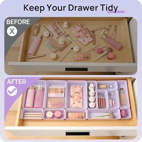 Vtopmart 25 Pack Plastic Drawer Organizers with Non-slip Rubber Pads