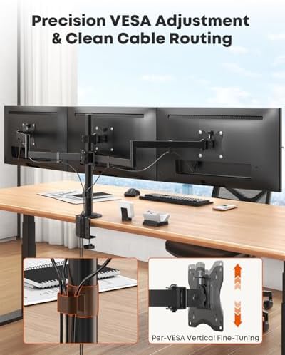 Triple Monitor Mount,Full Motion Arm Fits up to 27 inch