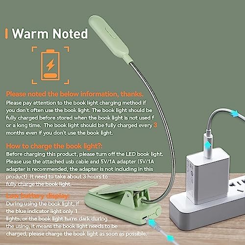 VAVOFO Rechargeable Reading Light, Clip on Book Light for Reading in Bed