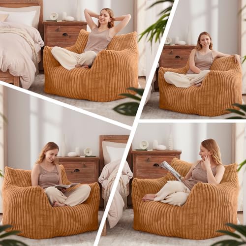 Achicsofar Bean Bag Chair for Adults Teens, Giant Faux Fur Beanbag Armchair