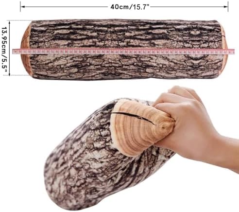 HYSEAS Decorative Round Throw Pillow, 3D Digital Print Comfortable Funny Cute Wood Log Pillow Cylinder Floor Cushion for Home, Couch, Sofa, Bedroom, Living Room Decor, Trunk