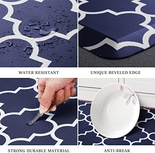 WISELIFE Kitchen Mats and Rugs Cushioned Anti-Fatigue, 17.3"x 28", Blue